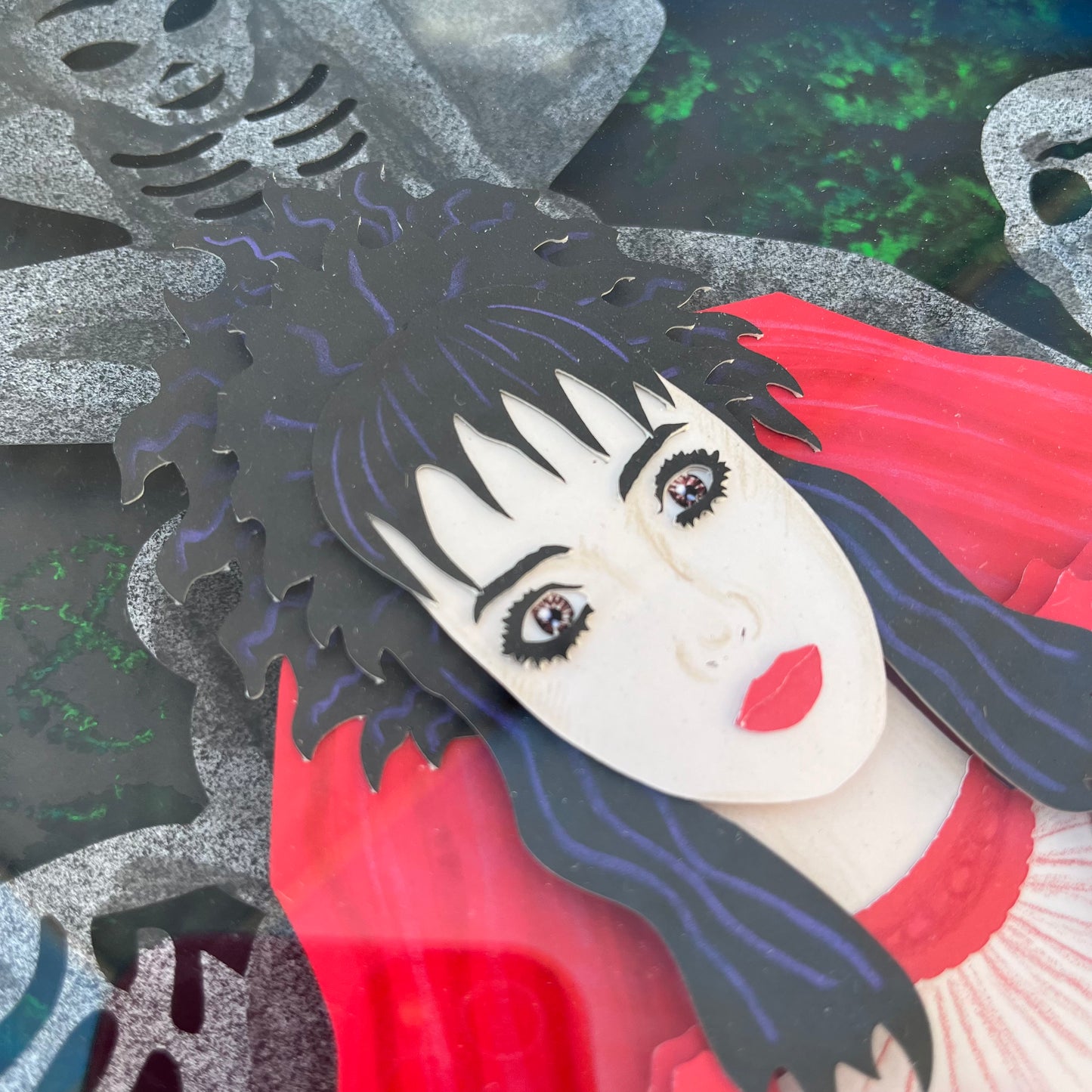 Lydia and Beetlejuice doll 11"x14"