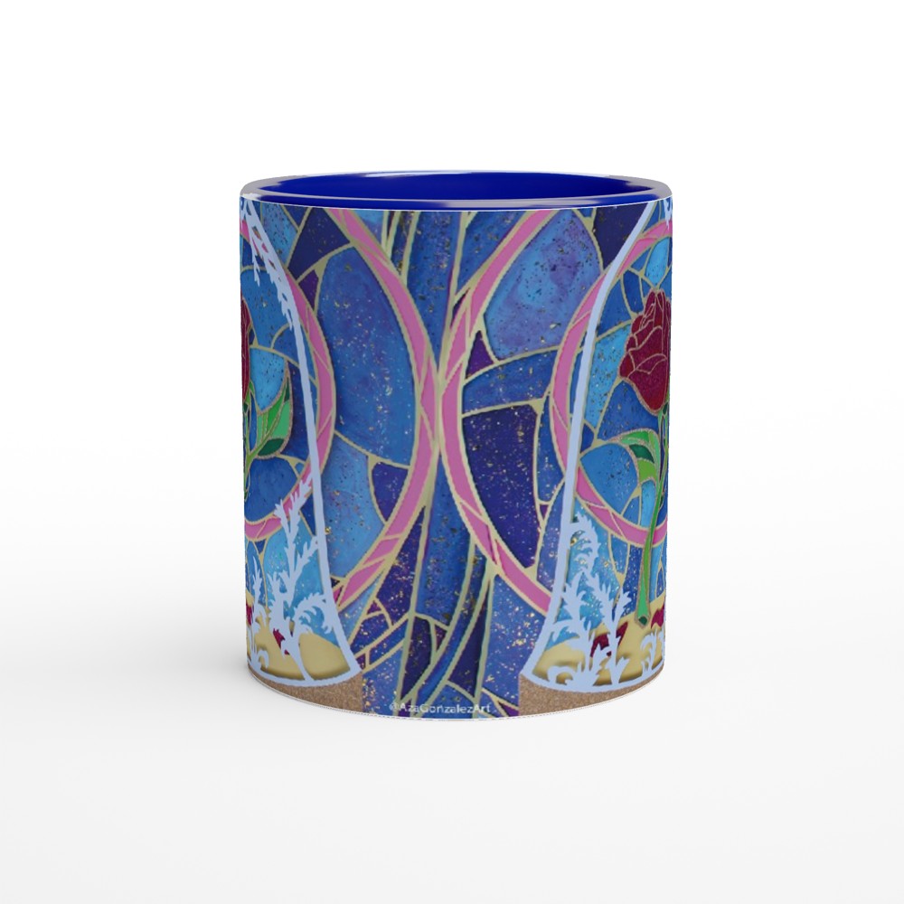 Magic Rose 11oz Ceramic Mug with Color Inside