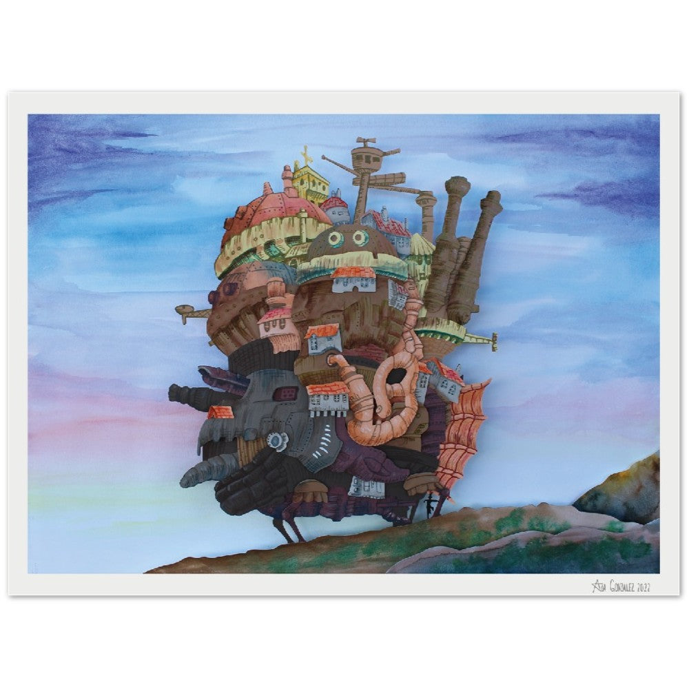 Moving Castle Paper Poster
