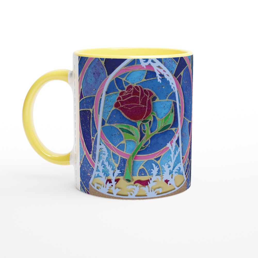 Magic Rose 11oz Ceramic Mug with Color Inside